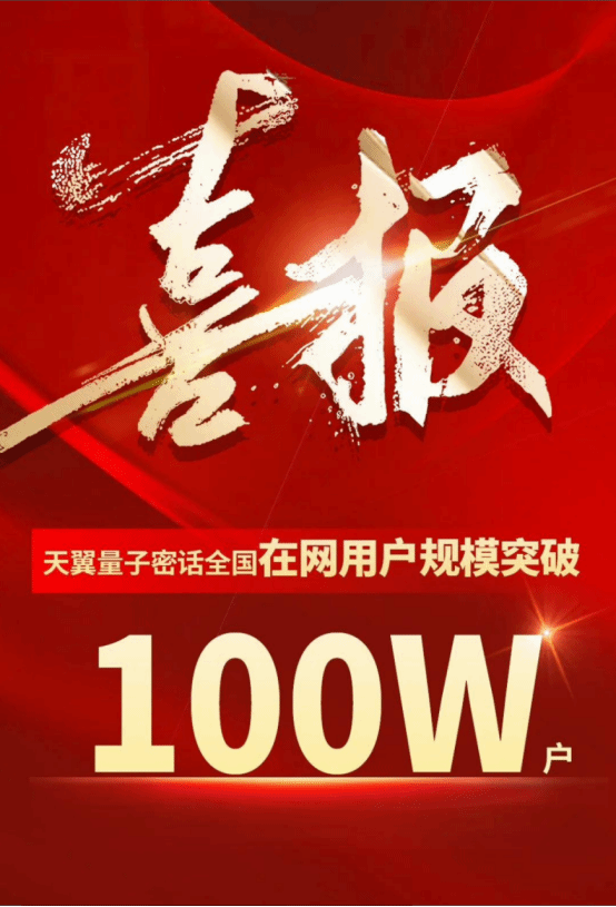 中国电信：天翼量子密话全国在网用户规模突破 100 万户(图1)